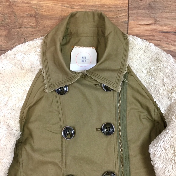NEW Hei Hei Olive Green Cream Sequin Jacket - Picture 3 of 8